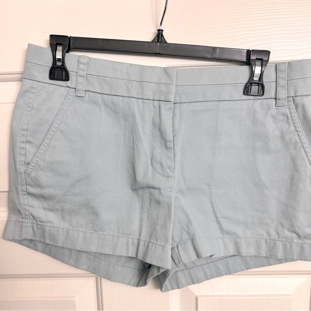 J Crew Chino shorts, size 4, 3” inseam, excellent condition, chambray blue